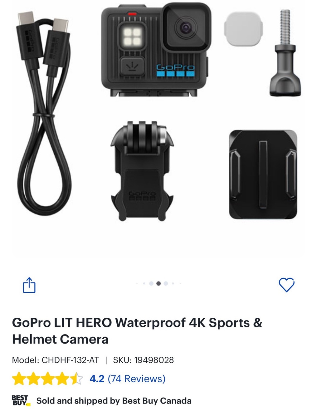 GoPro LIT HERO Action Camera Kit - Black with Blue Logo